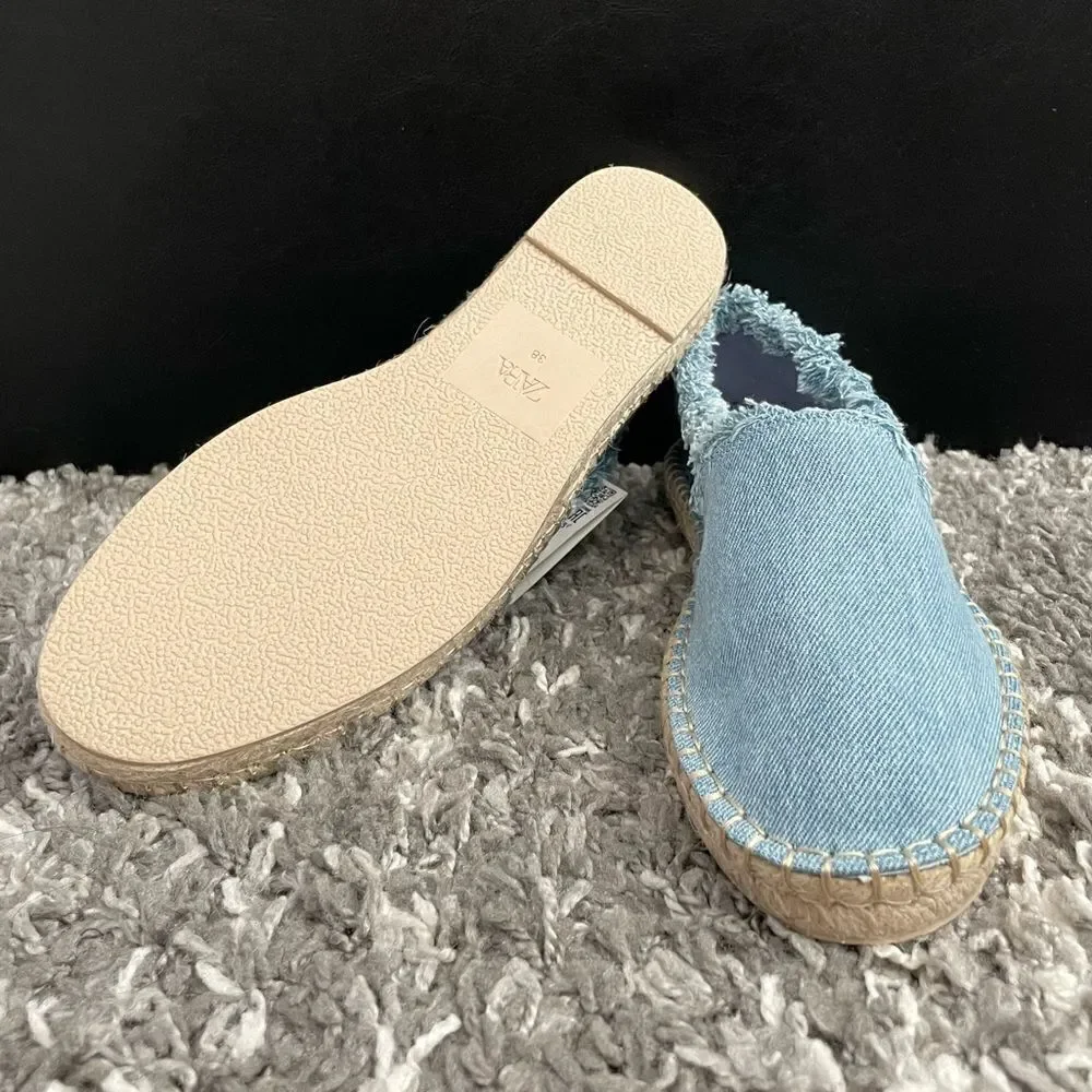 NWT Zara Denim Espadrilles